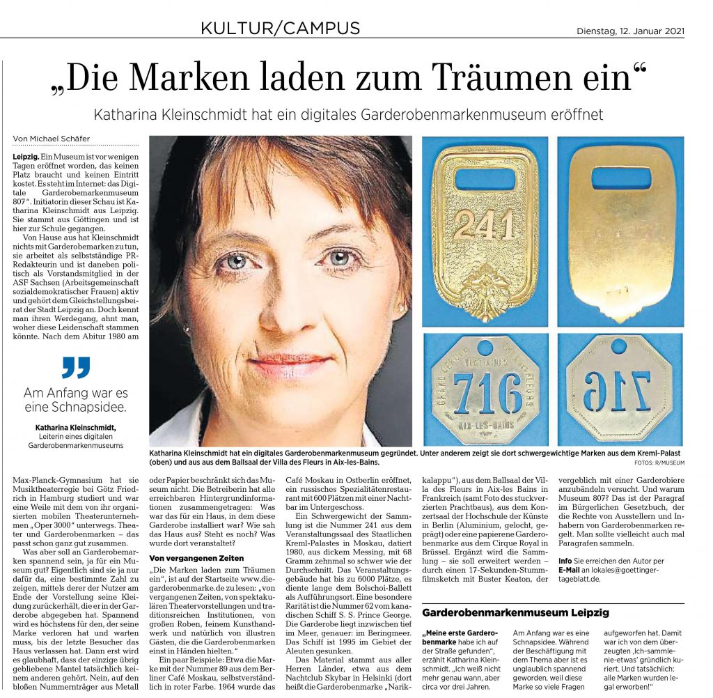 Göttinger Tageblatt, 12.1.2021, Autor: Michael Schäfer